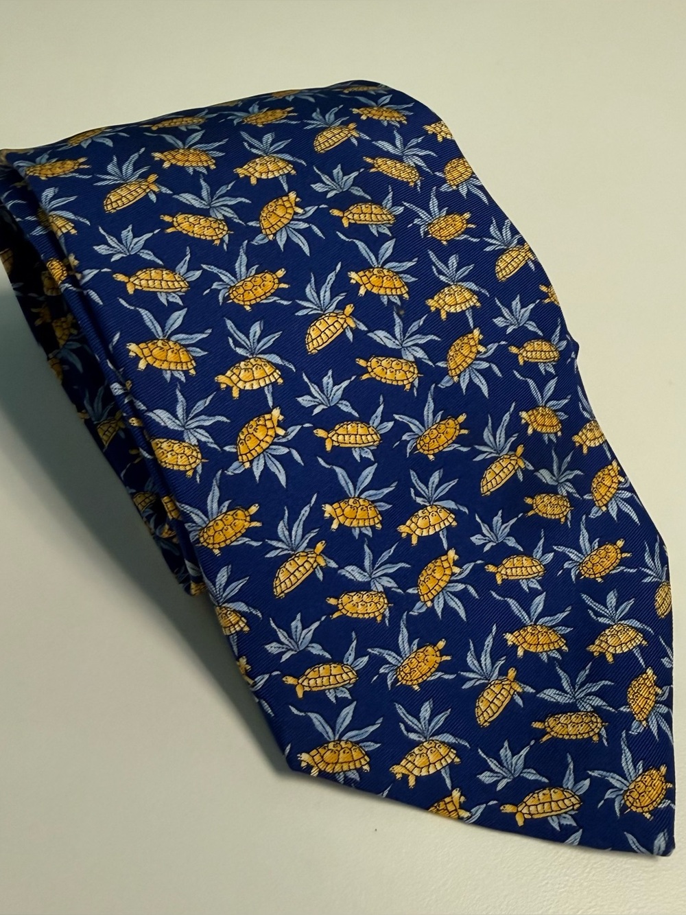 Today’s Man Made in Italy Silk Tie Blue with Turtles